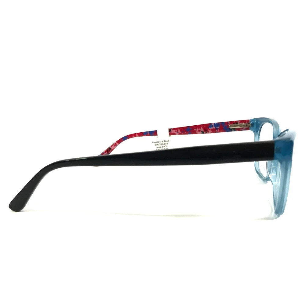 Paisley & Blue Eyeglasses Frames ARIA SKY Blue Red Black Cat Eye 54-16-135